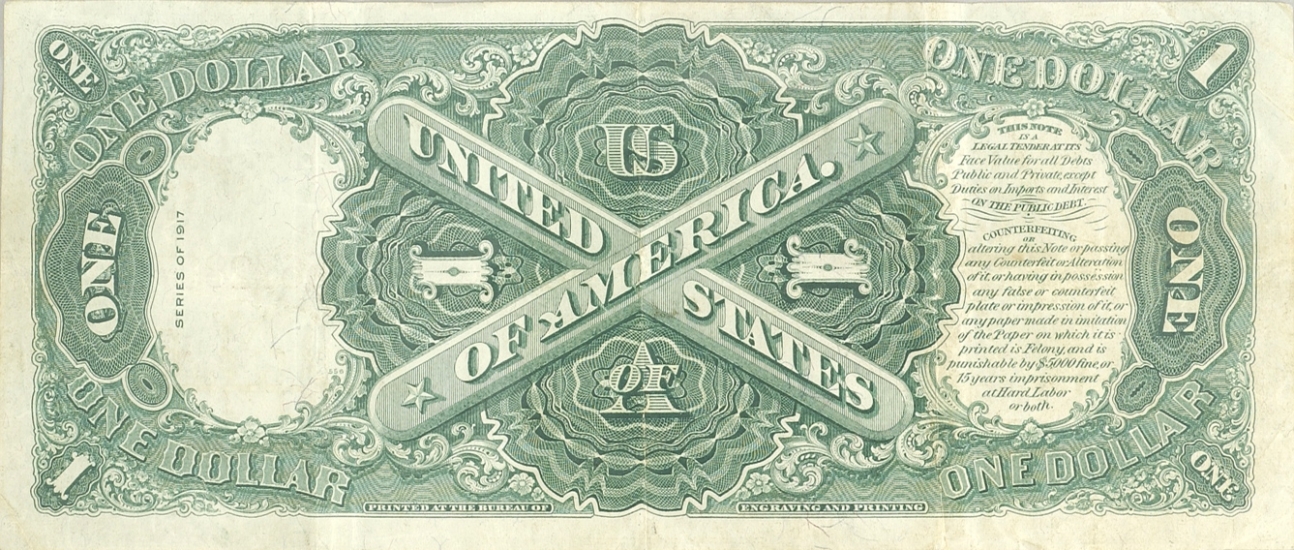 One Dollar - 1917 - Back